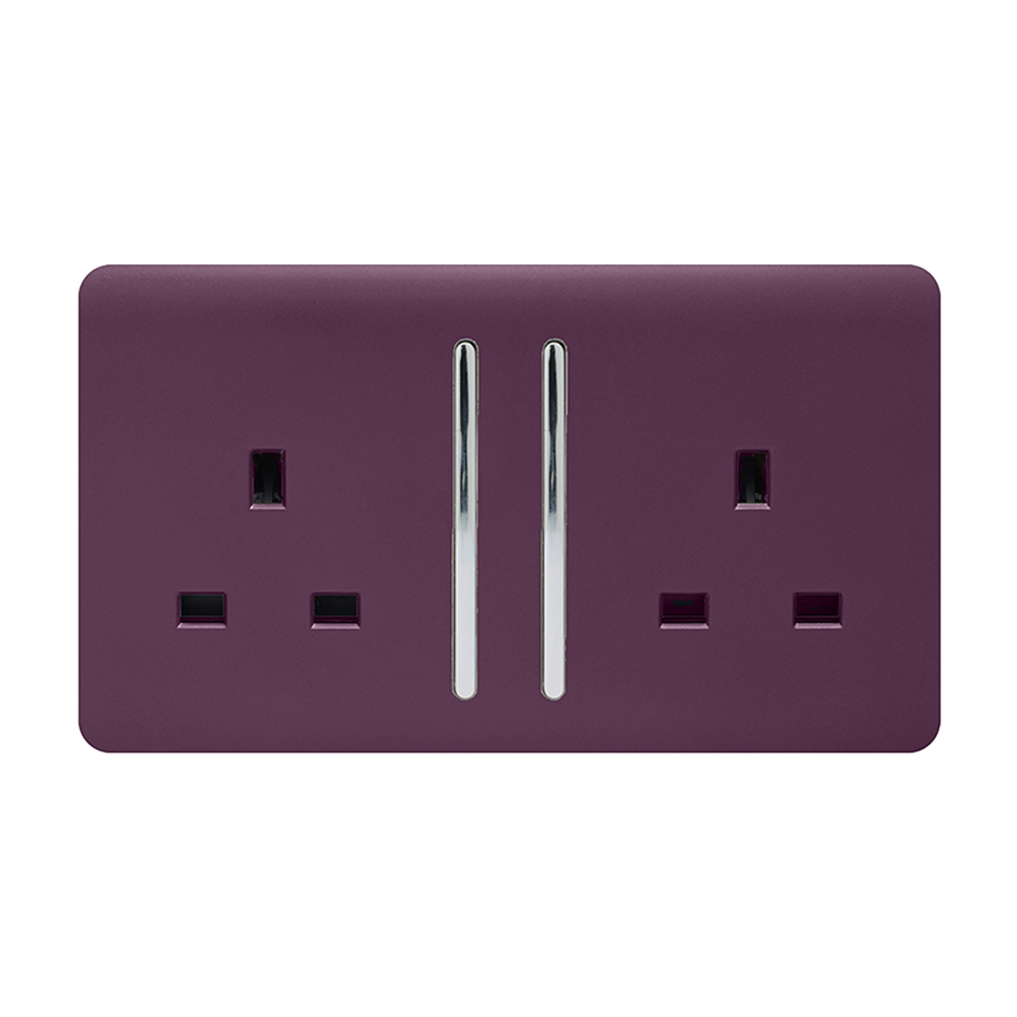 ART-SKT213LPL  2 Gang 13Amp Long Switched Double Socket Plum